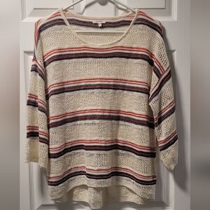 Maurices crochet top, Large, red, white & blue